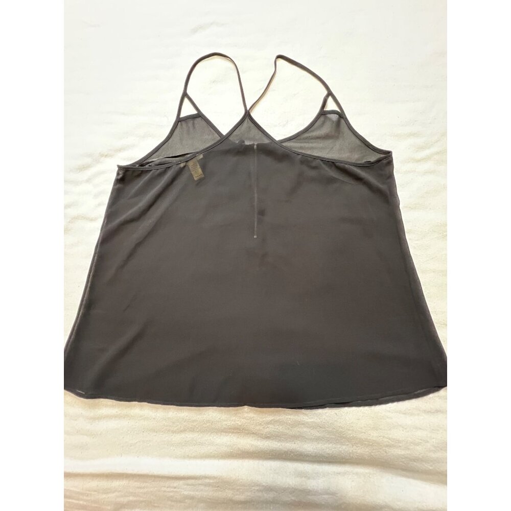 Finesse Black Sheer Studded Strappy Tank Zipper 2XL  Stylish Office Party Dressy - Picture 5 of 16